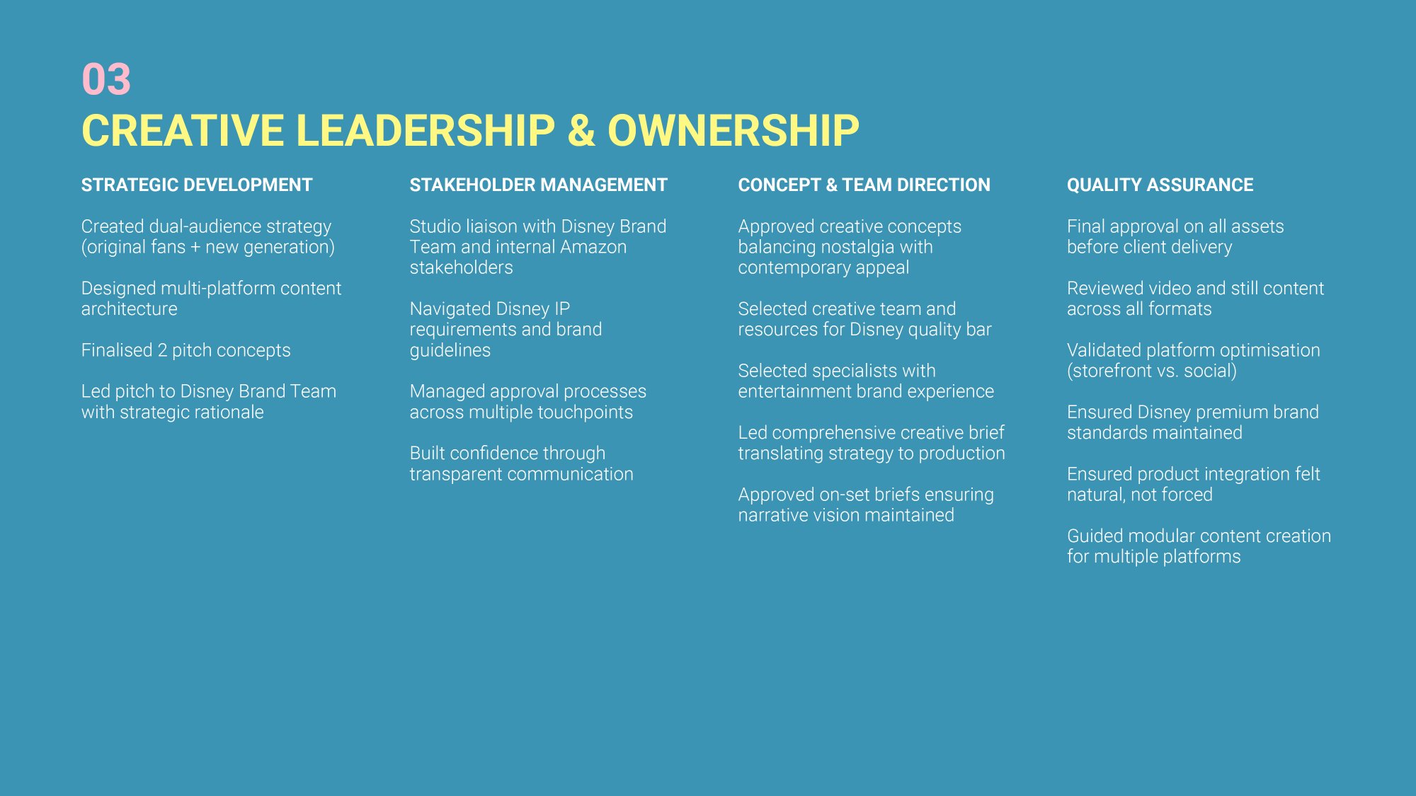 Creative Leadership & Ownership